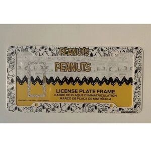 Peanuts License Plate Frame with Black and White Design
